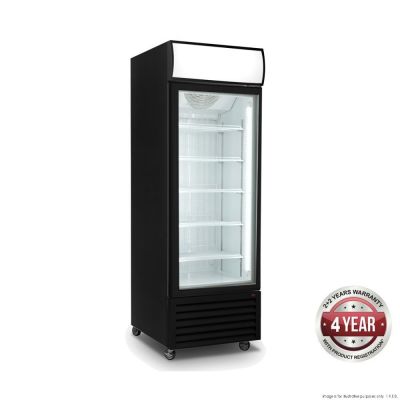 F.E.D. Thermaster 540L Single Glass Door Black Colourbond Upright Drink Fridge LG-540BP