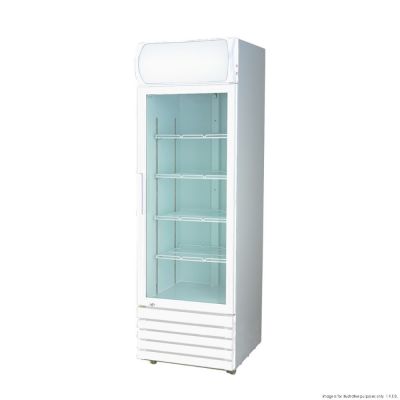 F.E.D. Thermaster 540L Single Glass Door Colourbond Upright Drink Fridge White LG-540P