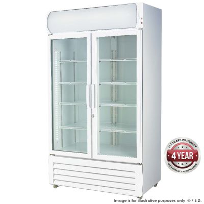 F.E.D. Temperate Thermaster Double glass door colourbond upright drink fridge - LG-580GE