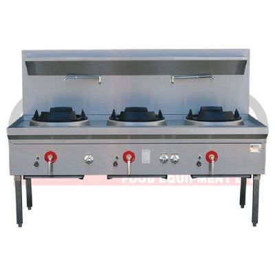 LKK-3B Three Burner Waterless Wok Table (Duckbill) 