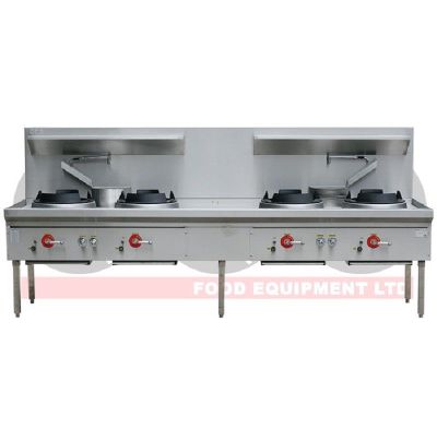 LKK-4BC Four Burner Waterless Wok Table (Chimney) 