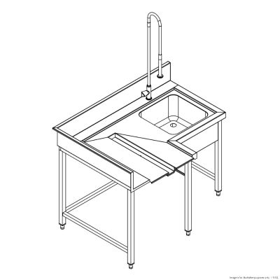 F.E.D. Fagor Pre-Rinsing Sink Bench w/ Introductor of Baskets MCFD-1000D