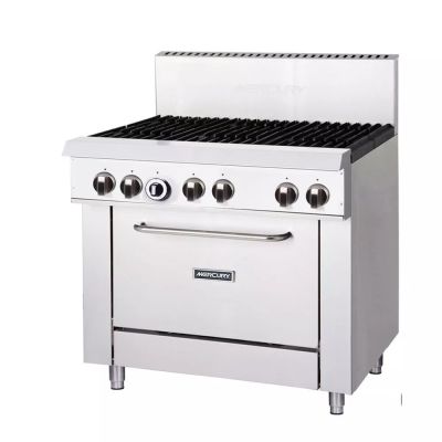 Mercury M36S-6F Static Gas Oven and Griddle, 6 burners - 915mm