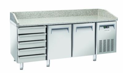 Marble Top Pizza Fridge with Ambient Drawers