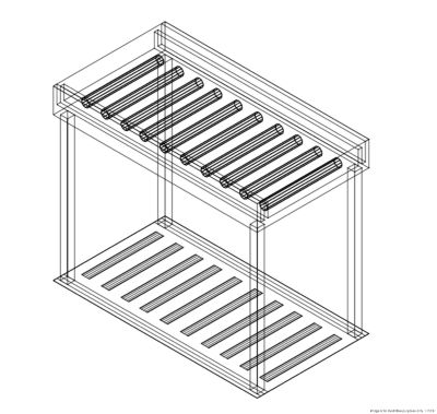 F.E.D. Fagor Stainless Steel Rolling Table for 2 Baskets MR2C