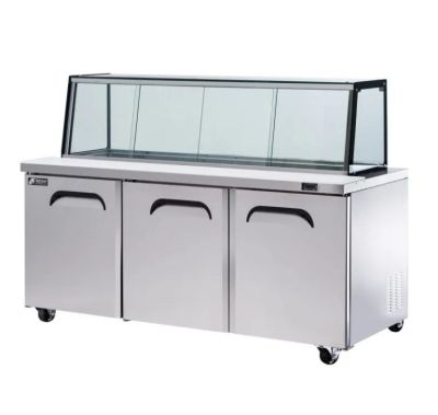 FRESH FSU-72GC GLASS CANOPY SALAD & NOODLE BAR FRIDGE 3 DOORS