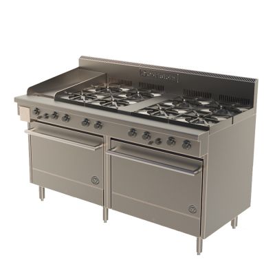 Goldstein PF12G8228 8 Gas Burner + Griddle With Double Oven - 2 off 711mm