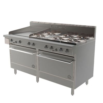 Goldstein PF24G6228 6 Gas Burner + Griddle With Double Oven
