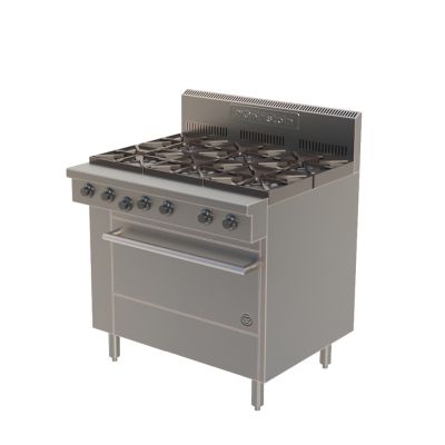 Goldstein PF628 6 Burner Gas Range With Static Oven (915mm Wide)