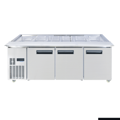 F.E.D Thermaster PG210FA-XB Two Door Cold Bench Salad Station 6x1/1 GN Pans 