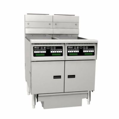 Pitco SE14-C/FD/FF Solstice Electric Double Fryer Bank On Casters with Computer Control and Filtration