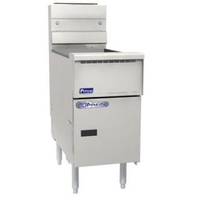 Pitco SSH55 SSTC Solstice Supreme Natural Fryer Gas Double Baskets with Solid State Control 22.5 Littre