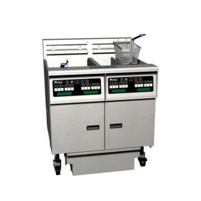 Pitco Solstice Fryers SE18-C/FD/FF Computer Control Filter Drawer and Double Fryer Bank on Casters