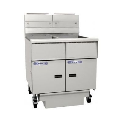 Pitco Solstice Fryers SE18-FD/FF Solid State Control with Filter Draw and Double Fryer Bank on Casters