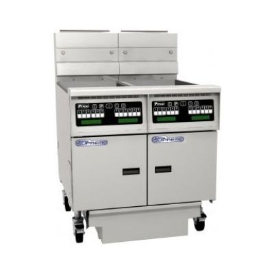 Pitco Solstice SSH55T-C-FD-FF Supreme Fryers Computer Controlled Filter Drawer on Casters and Double Fryer Bank