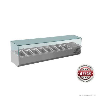 F.E.D. FED-X Flat Glass Salad Bench - XVRX1800/380