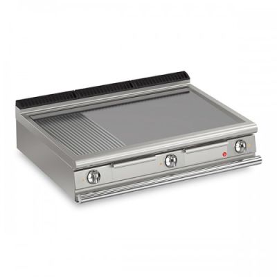 Baron | Q90FT/E1220 | Queen9 Countertop Electric Flat/Ribbed Mild Steel Griddle Plate - 1200mm