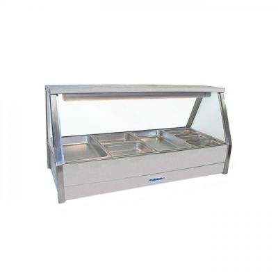 Roband E24 Straight Glass Hot Food Display Bar, 8 pans double row