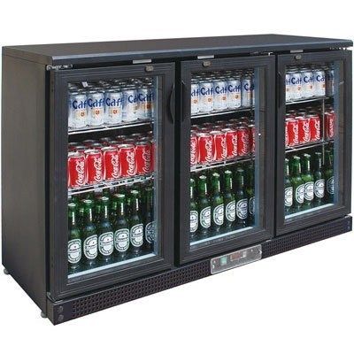 F.E.D. Temperate Thermaster SC316G Three Door BLACK MAGIC Bar Cooler