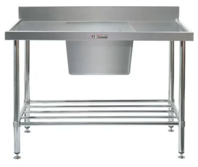 Simply Stainless Ss05.0600 Single Sink Bench With Splashback (600 Series) - 600Mm