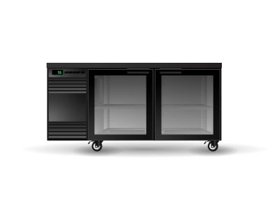 Skope Backbar-SL.2.GSW.T N SlimLine Underbench 2 Heated Glass Swing Doors Chiller 