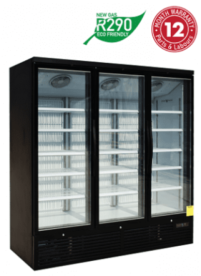 Exquisite SMC1500 Three Glass Door Upright Display Refrigerator