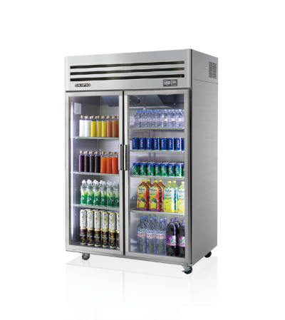 Skipio SRT45-2G Upright Fridge - 2 Glass Doors