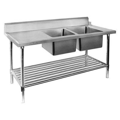 F.E.D. Modular systems DSBD7-2400R/A Right Inlet Double Sink Dishwasher Bench