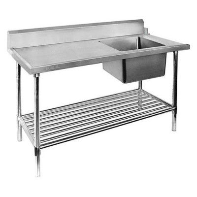 F.E.D. Modular systems SSBD7-1500R/A Right Inlet Single Sink Dishwasher Bench