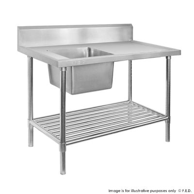 F.E.D. Modular systems SSB6-2400L/A Single Left Sink Bench with Pot Undershelf