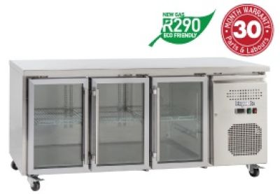 EXQUISITE SSC400G Snack Size Under Bench Chiller - Glass Doors