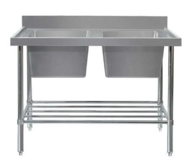Mixrite Double  Sink  Bench 2400x600 SS2624L Left