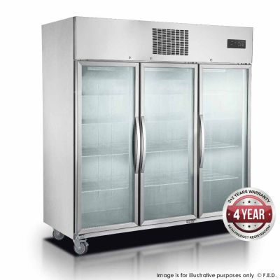 F.E.D. Temperate Thermaster SUCG1500 Three Door Upright Display Fridge