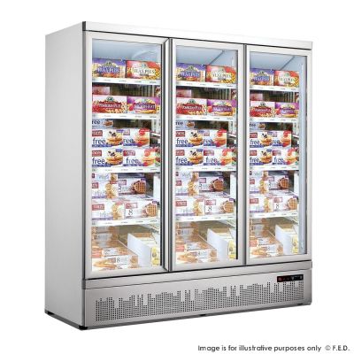 F.E.D. Temperate Thermaster LG-1500GBMF Triple Door Supermarket Freezer 