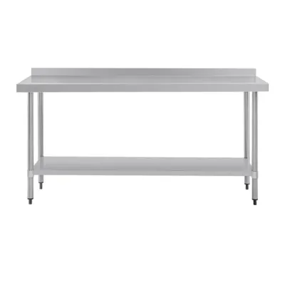 Vogue Stainless Steel Prep Table with Splashback 1800mm T383