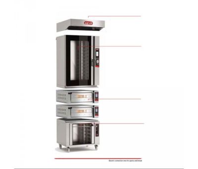 Zanolli TAE61SH Combi Teorema Baking Tower - 6-Tray Convection | 2-Tray Single Deck Oven | Mobile Stand