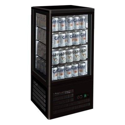 F.E.D. Thermaster TCBD78B Four-Sided Black Countertop Display Fridge