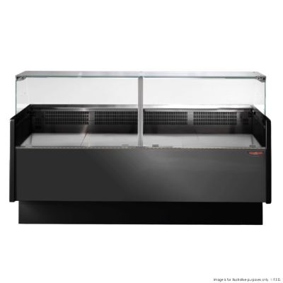 F.E.D Tecnodom-TDMR-0920B Serie MR9.5 Black 2000mm Wide Deli Display with Storage and Castors 