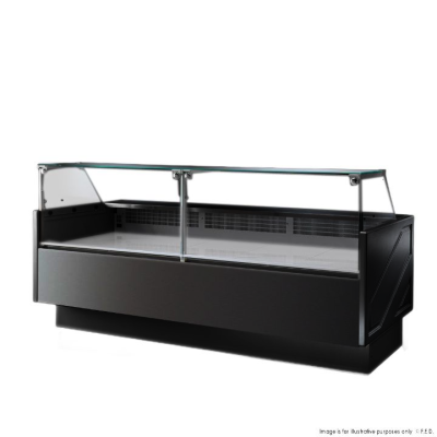 F.E.D Tecnodom-TDMR-0925B Serie MR9.5 Black 2480mm Wide Deli Display with Storage and Castors 