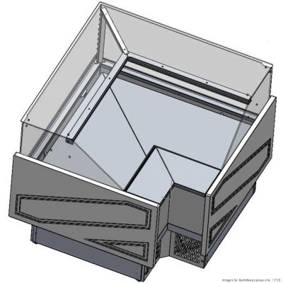 F.E.D. Tecnodom by FHE TDMR-E Series MR Corner Deli Display w/ Storage & Castors