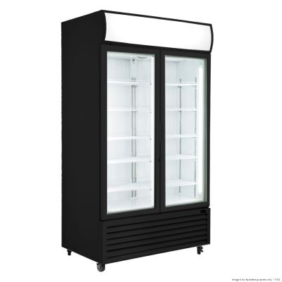 F.E.D. Thermaster 1000L Colourbond Upright Beverage Fridge 2 Doors Black LG-1000BP