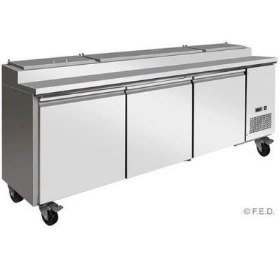 F.E.D. Temperate Thermaster TPB2400 Tropicalised Three Door Pizza Prep Fridge