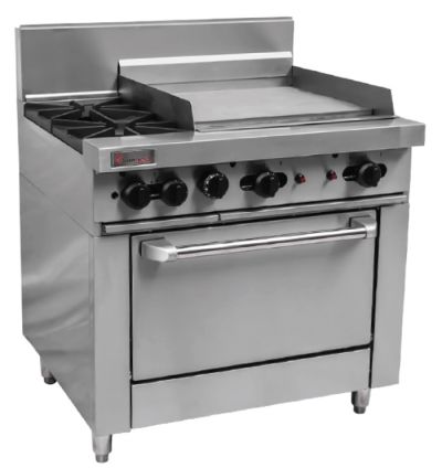Trueheat RCR9-2-6G Gas 2 Open Top Burners 600 Griddle Gas Oven