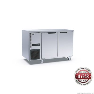 F.E.D. Temperate Thermaster TS1200BT Stainless Steel Double Door Workbench Freezer 
