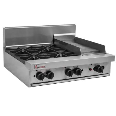 Trueheat RCT9-4-3G Gas 4 Open Top Burners 300 Griddle