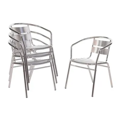 Bolero Aluminium Stacking Chairs 735mm Pack of 4 U419