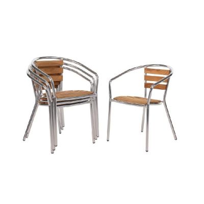 Bolero Aluminium and Ash Chairs (Pack of 4) - U421