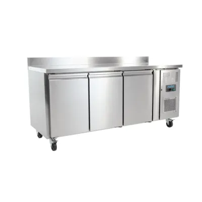Polar U-Series Triple Door Counter Fridge with Upstand - 417Ltr UA065-A