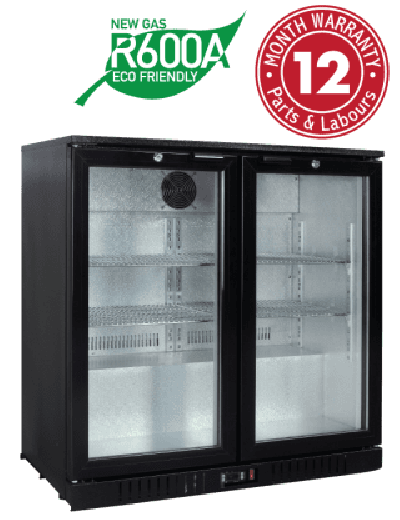 Exquisite UBC210L Two Swing Doors Backbar Display Refrigerators, Low