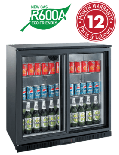 Exquisite UBC210S Two Sliding Doors Backbar Display Refrigerators